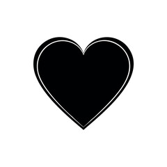 Simple and Stylish Heart Shape Illustration with Clean Black and White Design