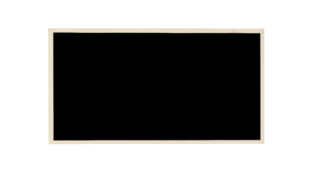 Isolated vintage photo frame, aged and distressed with ragged edges and textured sepia paper, centered against a transparent background with a blank black space, concept of history and new