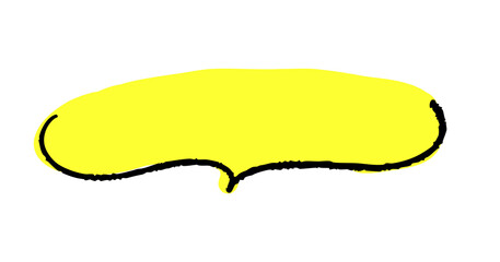 シンプルな手書き吹き出し_黄色