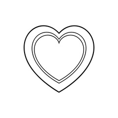 Simple Double Heart Outline Design for Love, Affection and Valentine's Day