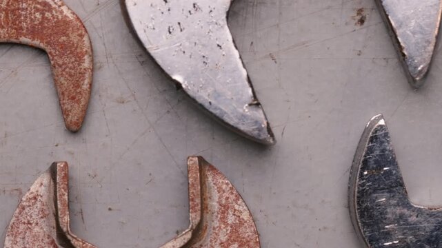 Spanners and Wrenches Close Up Left to Right
