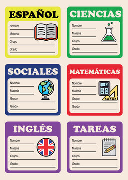 Etiquetas escolares para cuadernos imprimir 