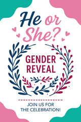 Naklejka premium Baby gender reveal invitation template