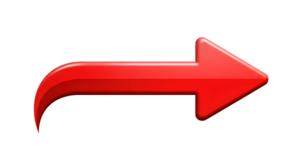 Red arrow isolated on transparent background