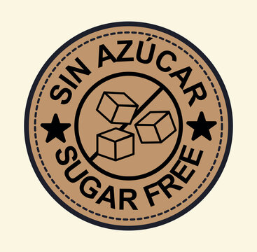 Sticker de sello para imprimir sin az&uacute;car