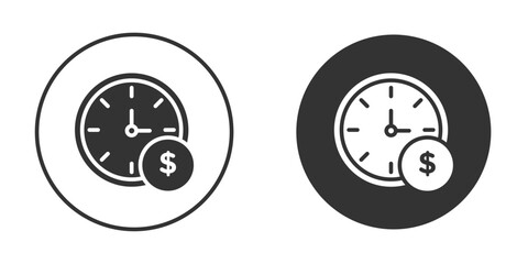 Time is money icon flat illustrations. vector art.