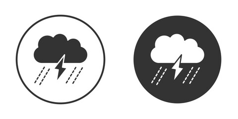 Thunderstorm icon flat illustrations. vector art.