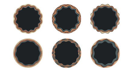 Abstract circular decorative borders with intricate textural layers and subtle color gradients