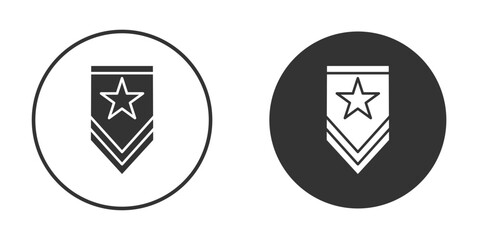 Military rank badge icon flat illustrations. vector art.
