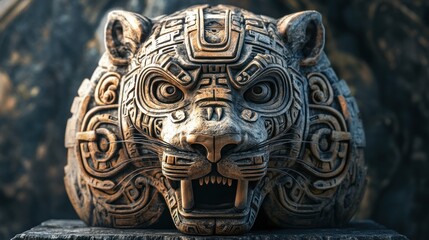 Ancient Jaguar Sculpture: Mayan Inspired