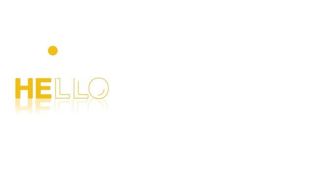  animated jumping or bouncing ball of Hello September text word lettering typography glow neon reveal, Bright letters jump in the inscription theme video,motion seamless loop animation yellow type on 
