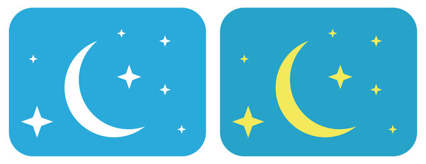 Naklejka premium moon and star on a blue background