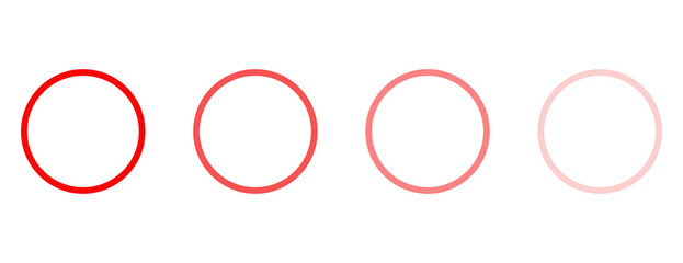 Fading Red Circle Outline Set for Highlighting, Marking