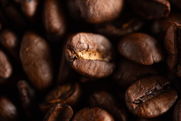 Dark Roasted Coffee Beans Texture