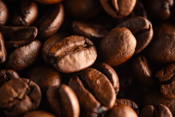 Dark Roasted Coffee Beans Texture