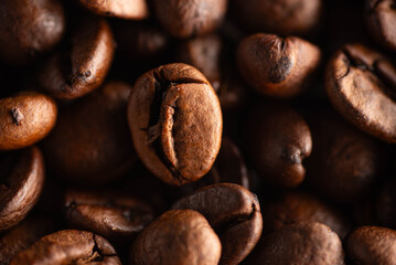 Dark Roasted Coffee Beans Texture