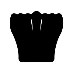 Abstract black shape resembling a stylized flower or a crown, symmetric