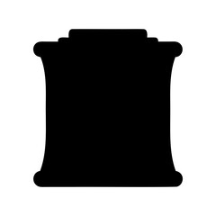Black silhouette of an ancient pillar or column, architectural art form