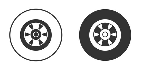 Car wheel icon flat illustrations. vector art.