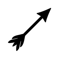 Black silhouette of a simple arrow on a white background pointing up