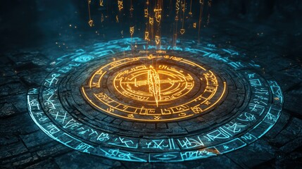 Mystic Rune Circle: Digital Fantasy Art