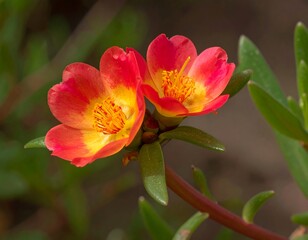 Close-up of vibrant orange-red flowers