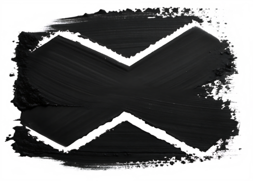 Grunge cross mark isolated on a transparent background