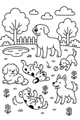 Fototapeta premium dog coloring page 60.eps
