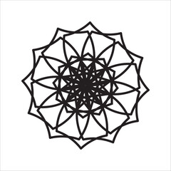 Geometric Mandala Design Intricate Black and White Circular Pattern
