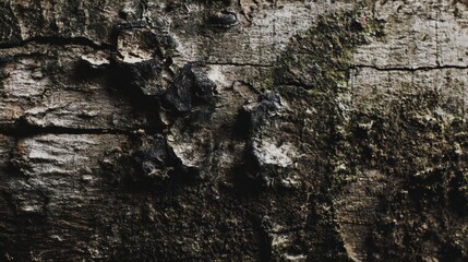 Weathered Bark's Textured Embrace: A close-up reveals the intricate textures and organic patterns of aged tree bark, showcasing its weathered beauty in shades of grey and brown. 