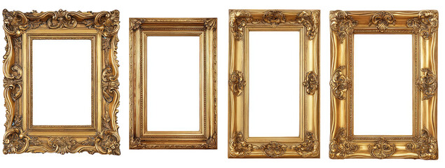 Four ornate gold picture frames (1)