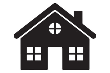 Home silhouette house icon simple black outline vector illustration for real estate design
