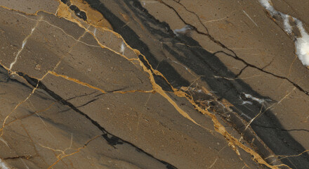 Luxurious marble texture background, veins of gold and black on white carrara marble, polished surface reflection, elegant and timeless, for fashion and beauty branding