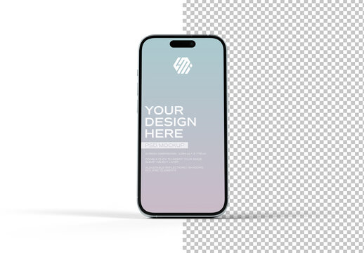 Isolated Floating Modern Mobile Phone Mockup

