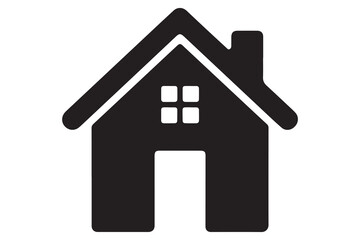 Home silhouette house icon simple black outline vector illustration for real estate design
