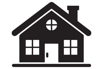 Home silhouette house icon simple black outline vector illustration for real estate design
