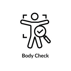 Body Check Icon Line Art Vector. Health Medical Examination Vector Symbol. Human Body Check Icon.