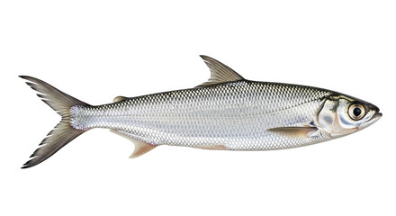 Silver Pompano Fish Profile Isolated On Black