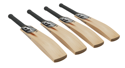 Array of Cricket Bats Ready for the Pitch