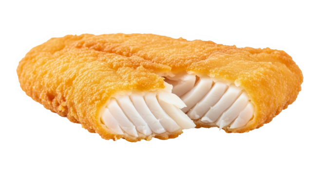 Crispy Breaded Fish Fillet Closeup