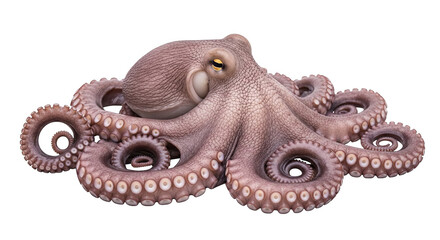 Obraz premium Common Octopus Closeup On Black Background