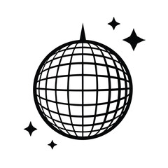 Sparkling disco ball illustration with glittering effects and vibrant colors