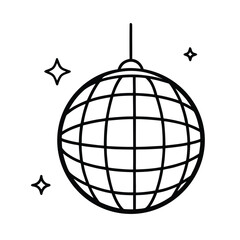 Glamorous disco ball illustration with glitter and sparkles for parties