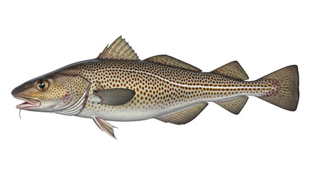 Detailed Cod Fish Illustration Side View