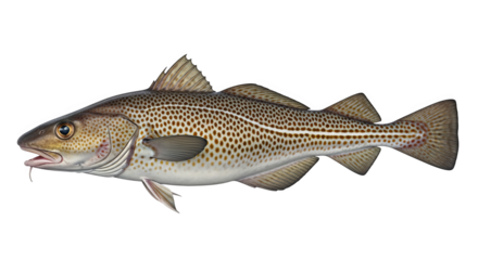 Detailed Cod Fish Illustration Side View