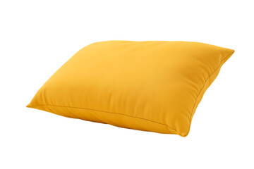 Yellow pillow isolated on transparent background