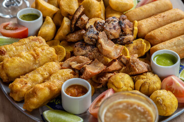 Colombian appetizer platter