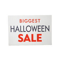 Biggest Halloween sale sign with bold text on transparent background for festive shopping and promotional use