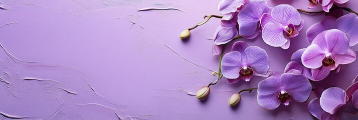 Delicate orchid in close-up macro shot with lavender hues, soft texture and detailed petals