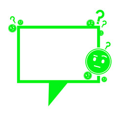 green speech box frame and question icon